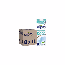 Alpro Coconut Plant-Based Long Life Drink, Vegan & Dairy Free, 1L (Pack of 8)(packaging may vary)