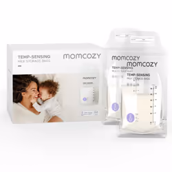 50PCS Momcozy Breastmilk Storing Bags, Temp-Sensing Discoloration Milk Storing Bags for Breastfeeding, Disposable Milk Storag ...