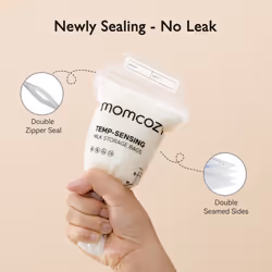 50PCS Momcozy Breastmilk Storing Bags, Temp-Sensing Discoloration Milk Storing Bags for Breastfeeding, Disposable Milk Storage Bag with 6oz Self