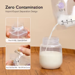 50PCS Momcozy Breastmilk Storing Bags, Temp-Sensing Discoloration Milk Storing Bags for Breastfeeding, Disposable Milk Storage Bag with 6oz Self