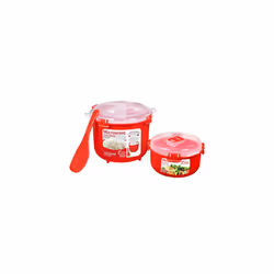 Sistema Microwave Rice Cooker (2.6L) & Round Microwave Food Container (915ml) Set | Food Containers with Steam-Release Vents  ...