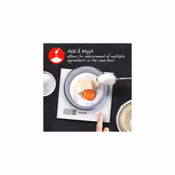 Salter 1066 WHDR15 Digital Kitchen Scale - 3kg Capacity, High Precision Sensor ABS Platform, Accurate Food Weighing, Add & Weigh, Zero Function, Easy