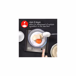 Salter 1087 SSDR Arc Kitchen Scale ? Digital Food Weighing Scales, Precise Cooking/Baking, Slim Platform for Compact Storage, Add & Weigh/Tare