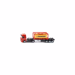 siku 3922, Mercedes-Benz Lorry with Framed Tank Container, 1:50, Metal/Plastic, Red, Incl. 1 Container, Detachable semi-trail ...
