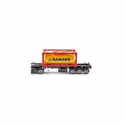 siku 3922, Mercedes-Benz Lorry with Framed Tank Container, 1:50, Metal/Plastic, Red, Incl. 1 Container, Detachable semi-trailer