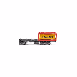 siku 3922, Mercedes-Benz Lorry with Framed Tank Container, 1:50, Metal/Plastic, Red, Incl. 1 Container, Detachable semi-trailer