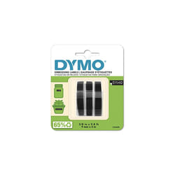 DYMO Authentic Embossing Label Tape | 9 mm x 3 m Rolls | White Print on Black | Self-Adhesive | for Embossing Label Makers | 3 Count