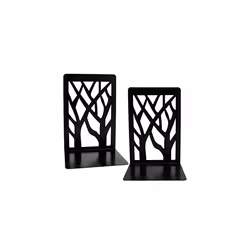 I-WILL Book Ends for Shelves Heavy Duty Metal Desk Bookends Decorative Tree Unique Design Book Stopper Supports Non Skid Book ...