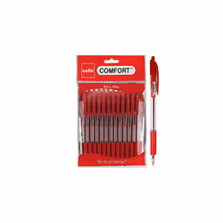 Cello Extra Comfort Grip Ballpoint Pens Medium Point Retractable Ballpoint Pens - (1.0 mm), Pack of 24, Red Pens