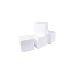 4 Pack Foam Cube Squares for Crafts - Polystyrene Blocks for DIY Projects, Models, Arts Supplies (15.2 x 15.2 x 15.2 cm, White)