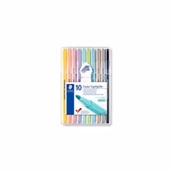 STAEDTLER 362 CSB10 Triplus Textsurfer Highlighter, 1-4mm Line Width - Assorted Pastel Colours (Pack of 10)