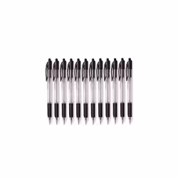 Cello Extra Comfort Grip Ballpoint Pens Medium Point Retractable Ballpoint Pens - (1.0 mm), Pack of 12 Biros,Black Pen