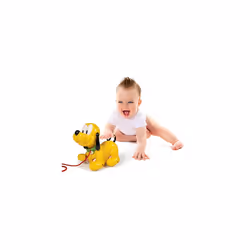 Clementoni 14981 "Pluto" Pull Along Toy for toddlers, Yellow