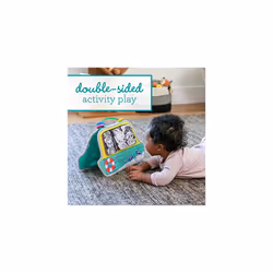 Infantino Busy Board Mirror & Sensory Discovery Toy Boat for Fine Motor Skill Development with Gears, Beads, High Contrast Prints, Tummy Time, Sit &