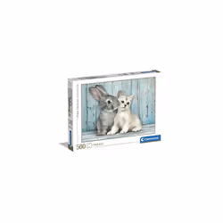 Clementoni - 35004 - Collection Puzzle for Children and Adults - Cat and Bunny - 500 Pieces