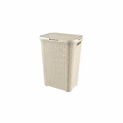 Curver Style 60 Litre Laundry Hamper, Vintage White