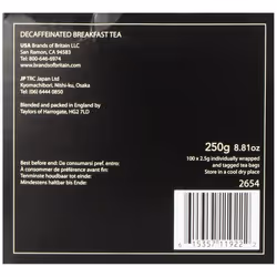 Taylors of Harrogate Decaffeinated Breakfast Tea 100 Wrapped & Tagged Tea Bags