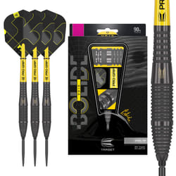 Target Darts Bolide Void 90% Tungsten Dart Set, Steel Tip Swiss Point Darts | Barrel 05, 24G | Professional Darts Sets, Black Darts, Swiss Point Tool