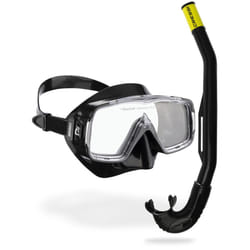CRESSI Sirena & Island 2.0 Black/Black - Snorkeling Combo Set Mask Sirena + Snorkel Island 2.0, Black/Black, One Size, Unisex