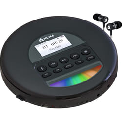 KLIM Nomad - NEW 2024 - Portable CD Player Walkman with Long-lasting Battery - With Headphones - Radio FM - Compatible MP3 CD Player Portable - TF