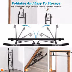 JX FITNESS Door Frame Pull up Bar Doorway Chin up Bar with Padded Handles Foldable for Home Gym, No Drilling