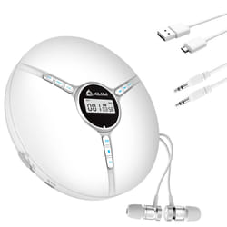 KLIM Discman Portable CD Player with a Built-in Battery - New Version 2024 - Ideal Car CD Player with Earphones - Compatible CD-R CD-RW MP3. Compact