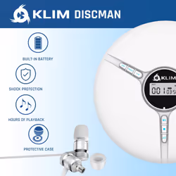 KLIM Discman Portable CD Player with a Built-in Battery - New Version 2024 - Ideal Car CD Player with Earphones - Compatible CD-R CD-RW MP3. Compact