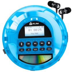 KLIM Nomad Transparent + Portable CD Player Walkman + Long-lasting Battery + Headphones + Radio FM + MP3 CD Player Portable + TF Card, Radio FM,