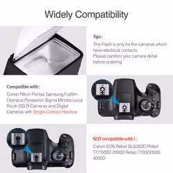 Powerextra DF-400 Flash Speedlite with M/S1/S2 Mode, Camera Flash for Canon Nikon Pentax Samsung Fujifilm Olympus Panasonic Sigma Minolta Leica Ricoh
