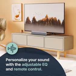 MAJORITY Bowfell | Bluetooth Sound Bar for TV | 50 Watt 2.0 Stereo Speaker Soundbar | Optical, RCA, USB, MP3 & AUX Input | 38cm | Custom EQ Settings &