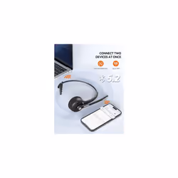 TECKNET Bluetooth Headset, Wireless On Ear Headphones with Noise Cancelling Microphone & USB Dongle, Hand Free Wireless Headset with Mute microphone