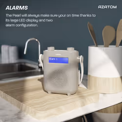 DAB DAB+ FM Radio Bathroom Shower, IPX5 Water Resistant Waterproof, Portable IPX5, Digital FM Radio & Wireless Bluetooth 5.0, Built-in Rechargeable