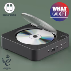 Wall Mountable Portable CD Player with Bluetooth and Speakers | Personal CD Player with up to 12 hours of Playback | Small CD Player with Remote