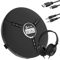KLIM Discman with Headphones - Portable CD Player with Headphones - New 2024 Version + Ideal Car CD Player + Compatible CD-R, CD-RW, MP3. Compact Mini