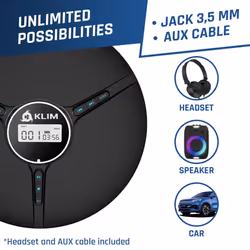 KLIM Discman with Headphones - Portable CD Player with Headphones - New 2024 Version + Ideal Car CD Player + Compatible CD-R, CD-RW, MP3. Compact Mini