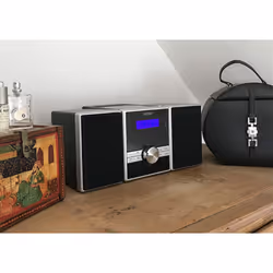 Denver Mini HiFi System CD Player For Home With Speakers - CD Micro System Mains Operated with FM Radio, Clock Radio Alarm, Snooze & Sleep, AUX IN,