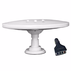 HELIO - Omnidirectional Amplified Digital HD TV Aerial Antenna 33dB High Gain Booster. Freeview UHF FM DAB. 12V / 24V ideal f ...