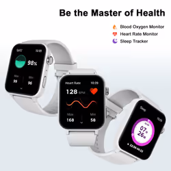 Blackview Smart Watch for Men Women - Answer/Make Calls & AI Voice, 1.85" HD Fitness Watch with Heart Rate SpO2 Sleep Monitor, 100+ Sports Modes