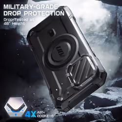 SUPCASE for iPhone 15 Pro Max Case with Stand [Compatible with MagSafe] [Built-in Camera Cover] [Military-Grade Protection] Heavy Duty Magnetic Phone