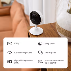 EZVIZ C1C 2 Pack Mini Indoor Security Camera Wireless with App, 1080P Wifi Camera, Home Secuirty Camera, 10M Night Vision, Motion Detection, Alarm,