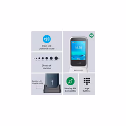 Doro 2820 4G unlocked basic mobile phone for seniors with loud and clear sound, large buttons, camera, assistance button and USB C charging with