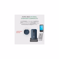 Doro 2820 4G unlocked basic mobile phone for seniors with loud and clear sound, large buttons, camera, assistance button and USB C charging with
