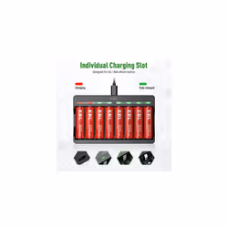 EBL Pack of 8 1.5V 3000mWh AA Rechargeable Lithium-ion Battery & 8 Slots Lithium-ion Battery Charger for Rechargeable AA and AAA Lithium Batteries