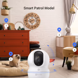 EZVIZ 2K+ Dual Band Indoor Camera with App, 512GB with No Subscription, One-Touch-Calling, Colour Night Vision, Sound Detection, Human Detection,