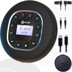 KLIM Journey + Portable CD Player Walkman with Long-lasting Battery + NEW 2024 + With Headphones + Radio FM + Compatible MP3 CD Player Portable + SD