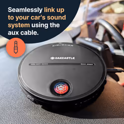 Personal CD Player | Portable Walkman with Included In-Line Control Earphones | 7 Hour Battery Playtime, In-Car AUX Compatibility | Bass Boost, Hold