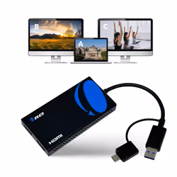 OREI SplitExtend HDMI Splitter Extended Display for Dual Monitor - Multi-Monitor Display 3 Separate Screens - USB A & USB-C A ...