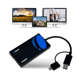 OREI SplitExtend HDMI Splitter Extended Display for Dual Monitor - Multi-Monitor Display 3 Separate Screens - USB A & USB-C Adapter to HDMI 2.0,
