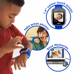 VTech Kidizoom Smart Watch DX2, Blue Watch for Kids with Games, Camera for Photos & Videos, Colour Screen, Photo Effects & More, for Infants aged 4,