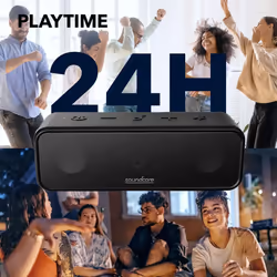 soundcore 3 by Anker: Bluetooth 5.0 Speaker, 24H Playtime, IPX7 Waterproof, Stereo Sound with Titanium Diaphragm Drivers, PartyCast Tech, BassUp,